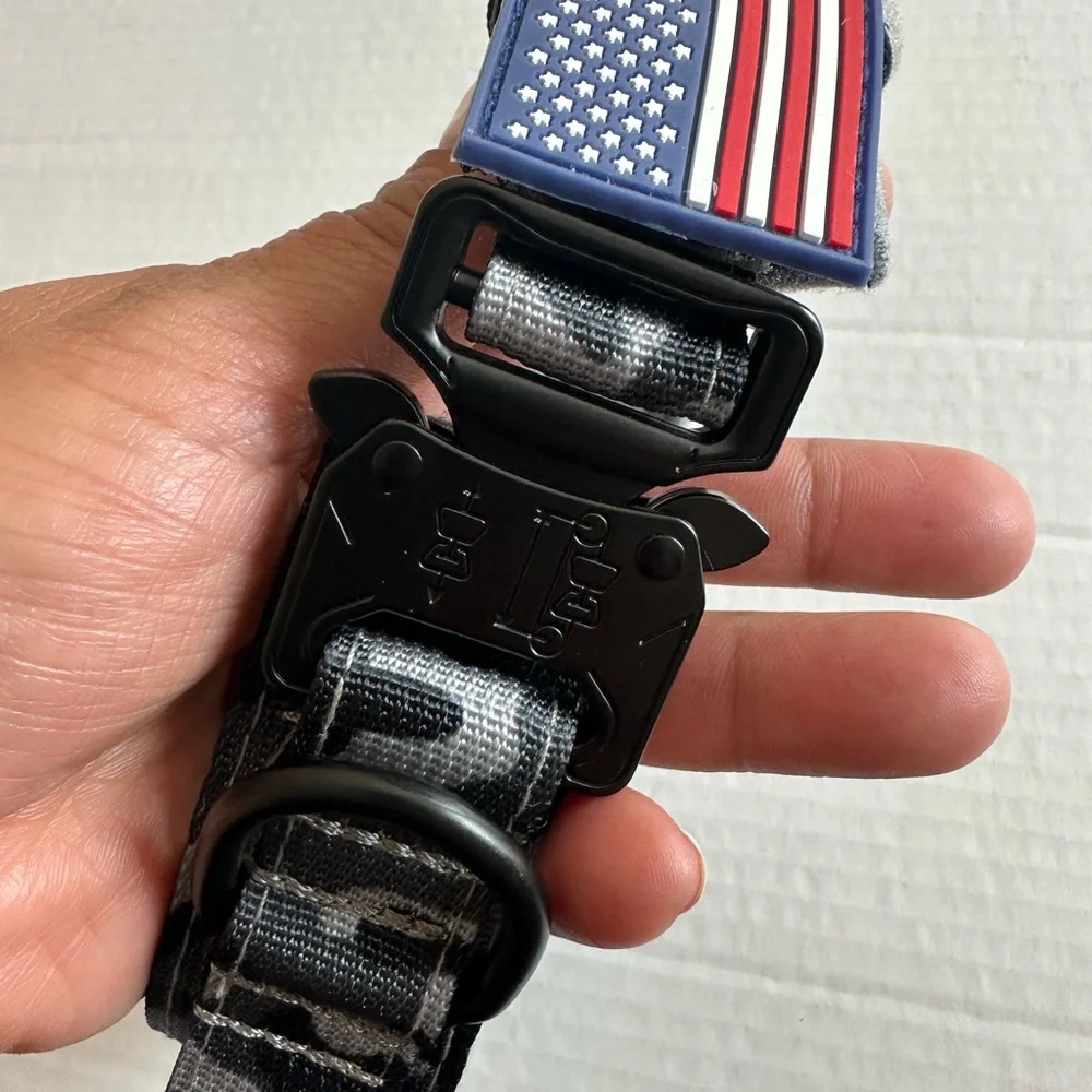 Medium Adjustable Military Training Nylon Dog Collar with Control Handle